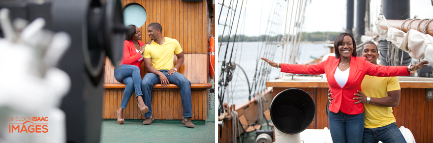 Engagement Photography taken on a ship in Toronto