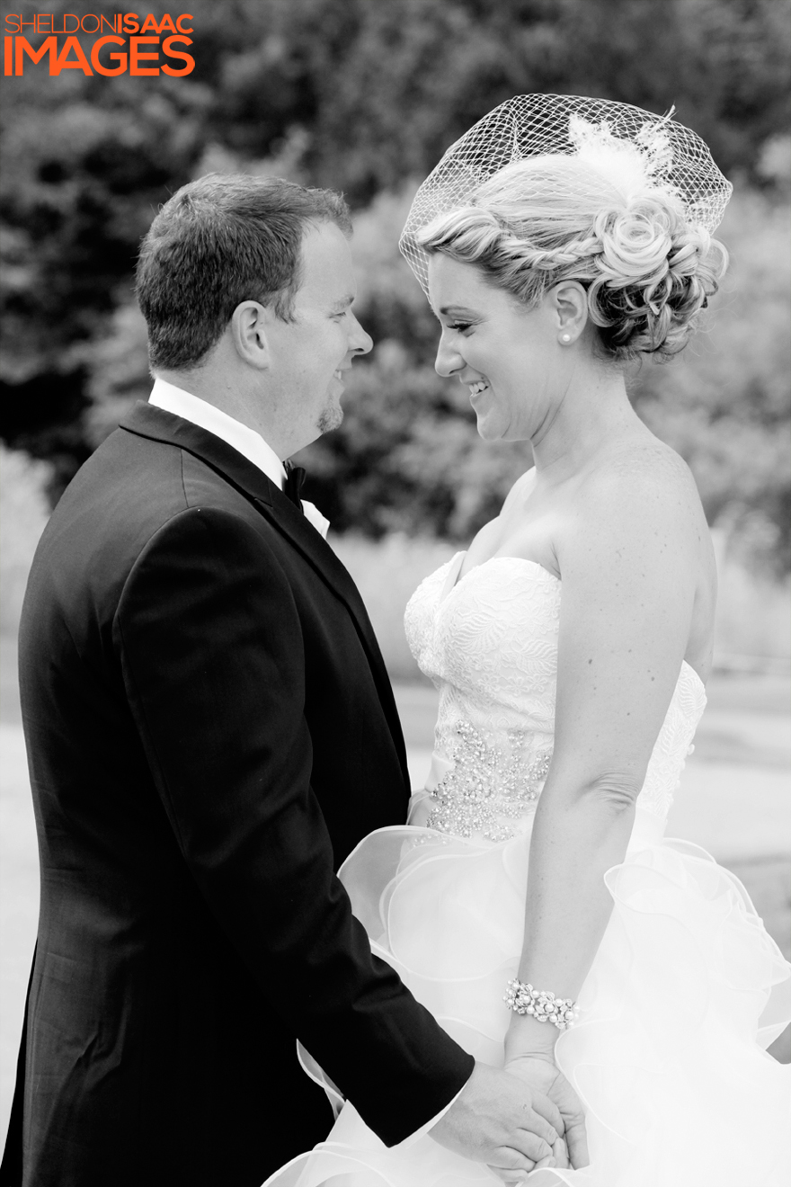 Bride and Groom Looking At Each Other