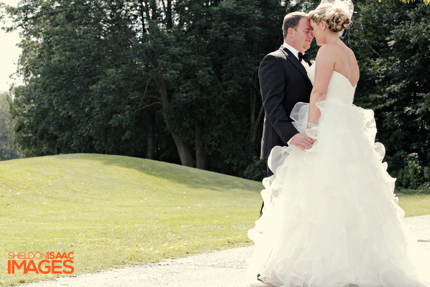 Bride and Groom On Golf Course