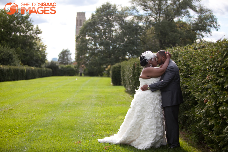 Bride kissing Groom