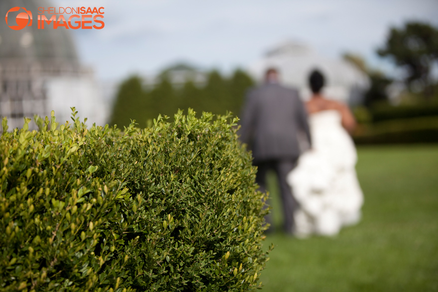 Bride and Groom walk away