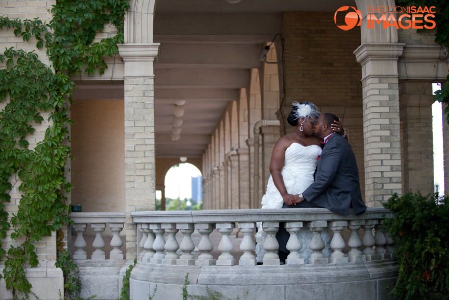 Bride kissing Groom