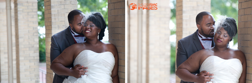 Groom flirting with Bride