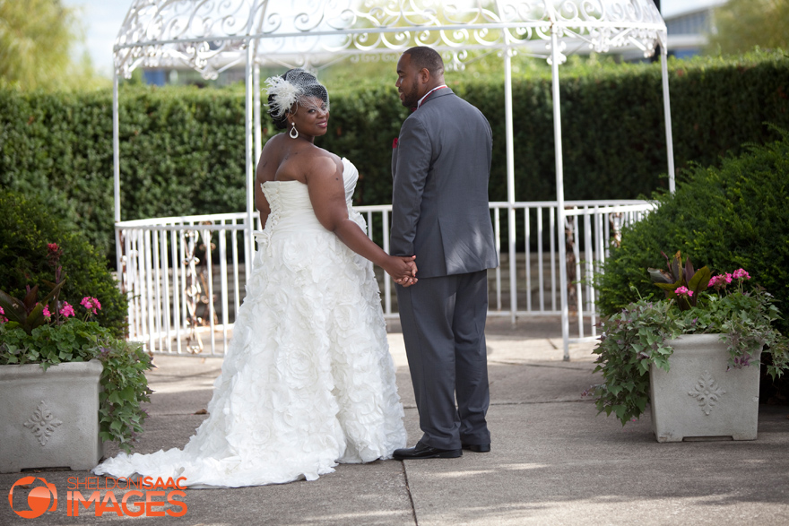 Bride looking at the camera