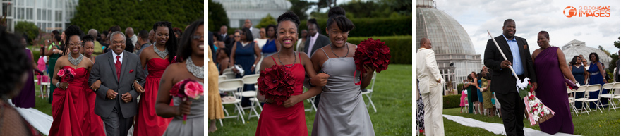 Bridal Party walking down the aisle post ceremony