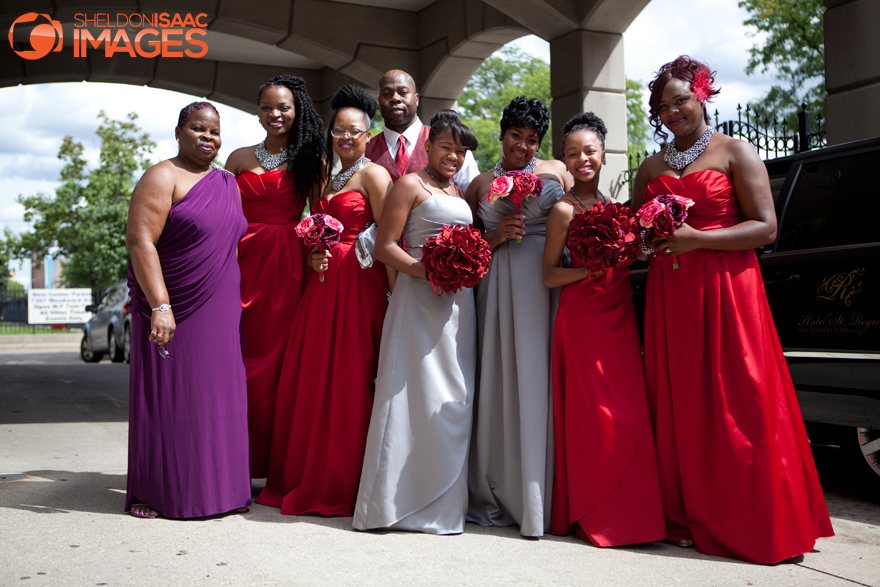 Bridal crew posing