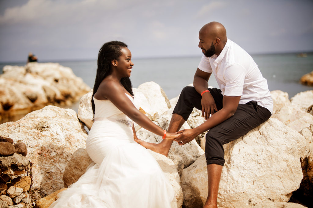 Bride and Groom Trash the dress in Montego Bay Jamaica