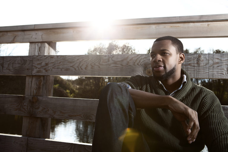 Singer Kenny Blake at Fairy Lake in Aurora