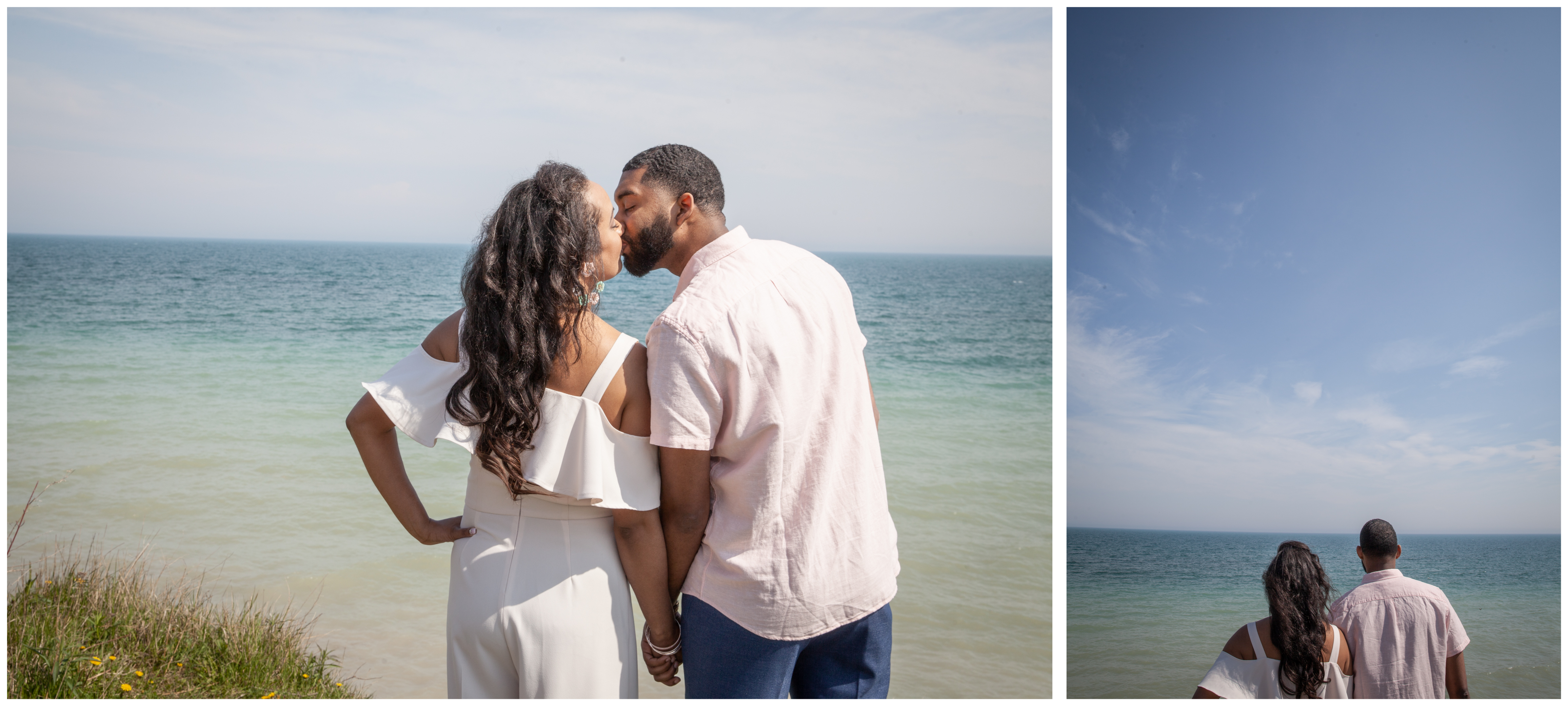 Couple overlooking the waterfront at Lakeside Park in Ajax