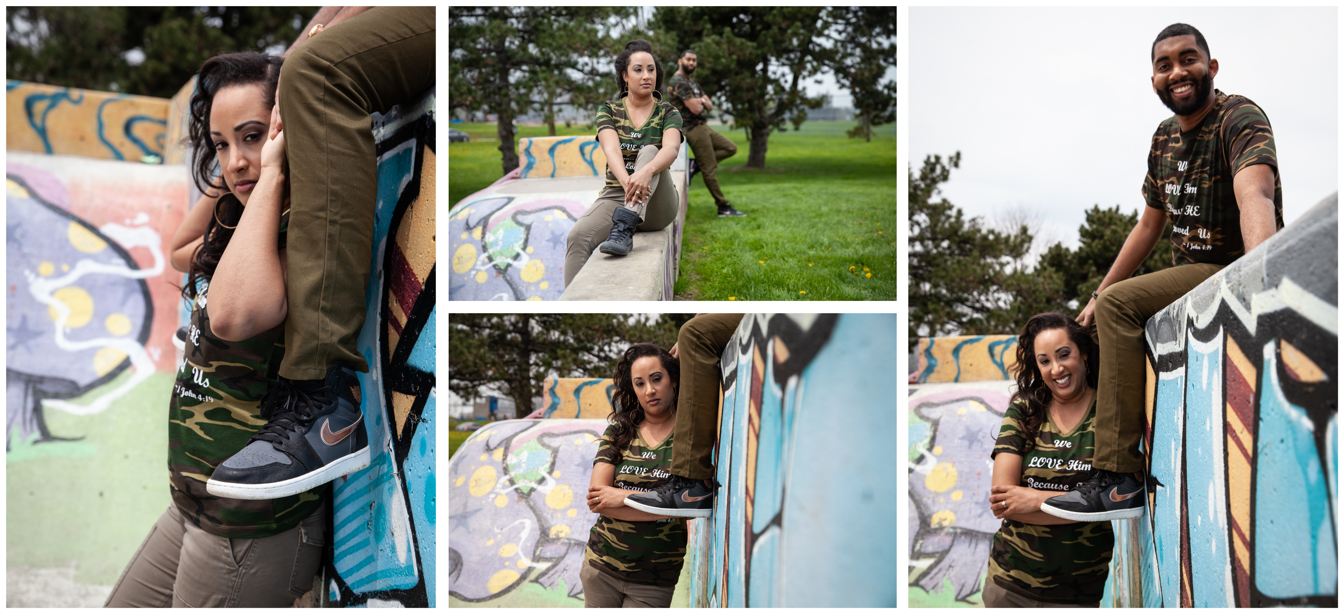 Engagement photoshoot at a Skate Park in Whitby