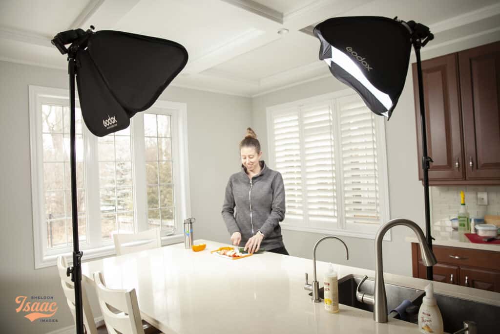 Branding photoshoot cutting fresh food in Brooklin