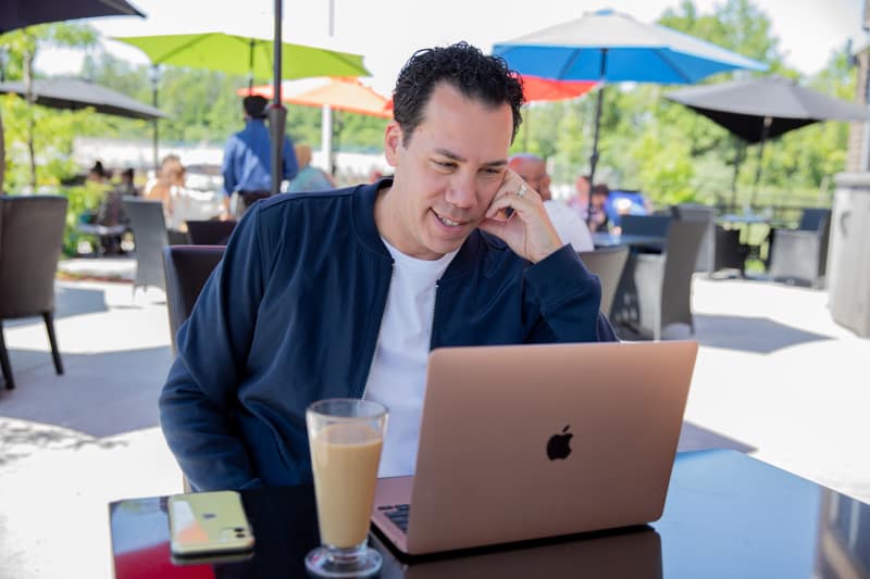 Wellness Coach Working at the coffee shop