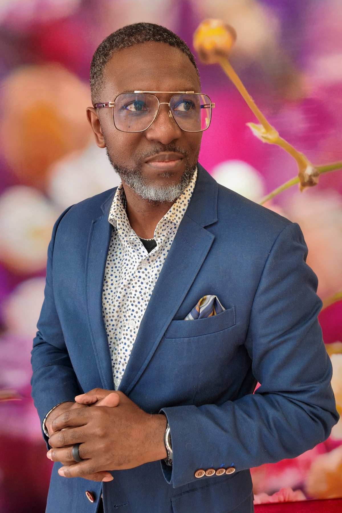 Corporate event photographer Toronto — Sheldon Isaac in a navy blazer