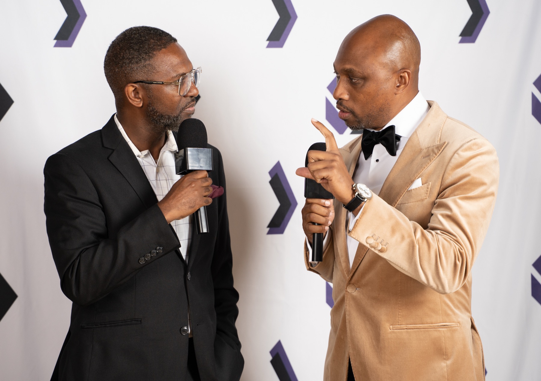 Event Voice Live interview video Toronto — event guest making a point on camera during an onsite interview